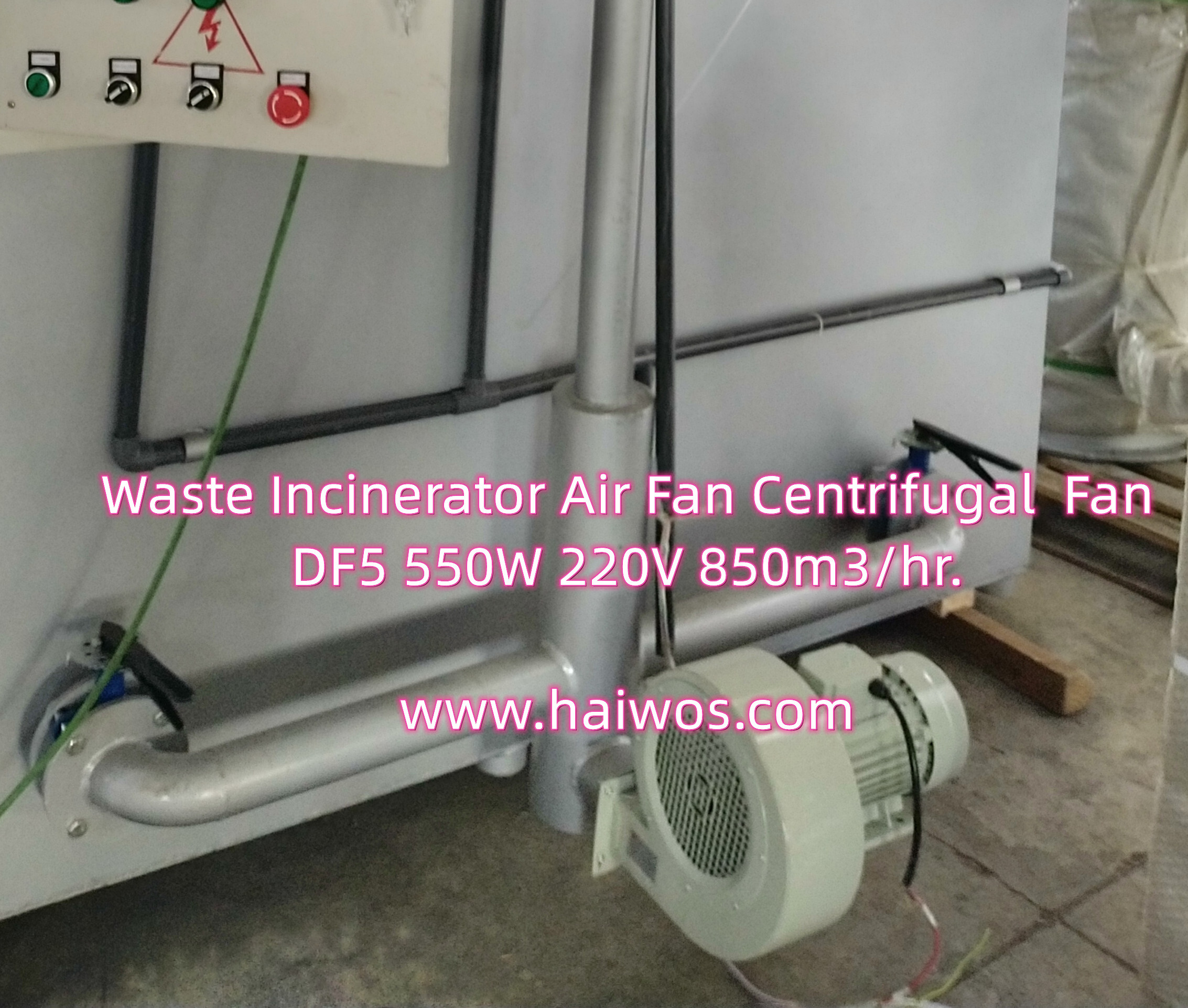 Waste Incinerator Air Fan Centrifugal Fan DF5 550W 220V 850m3/hr.